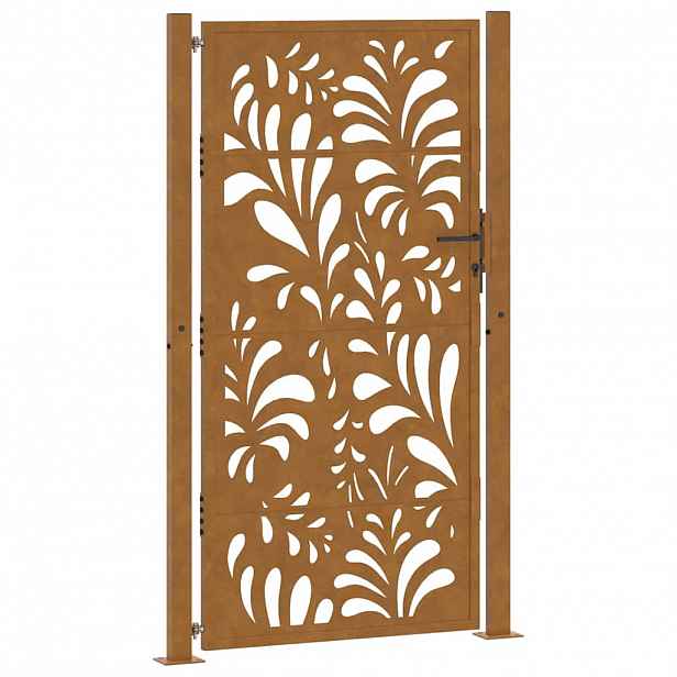 vidaXL Zahradní brána 100 x 200 cm odolná ocel s vlnitým designem