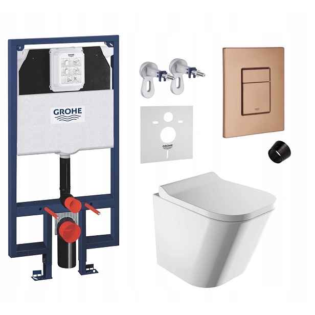 7v1 Podomítkový Wc set s podstavcem Grohe Slim Wc mísa Rim Omnires tlačítko