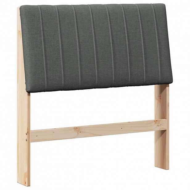 vidaXL Čalouněné čelo postele Tmavě šedá 90 cm Masivní borové dřevo