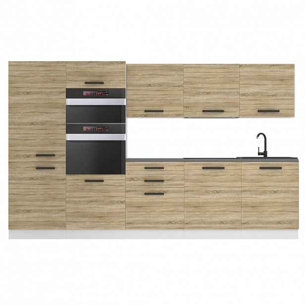 B BELINI GROUP KUCHYŇSKÁ LINKA Grace 300 cm, s pracovními deskami, Dub Sonoma