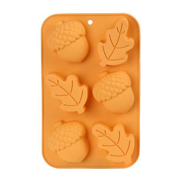 Silikonová forma na muffiny 6ks TORO 27x17cm žaludy a listy