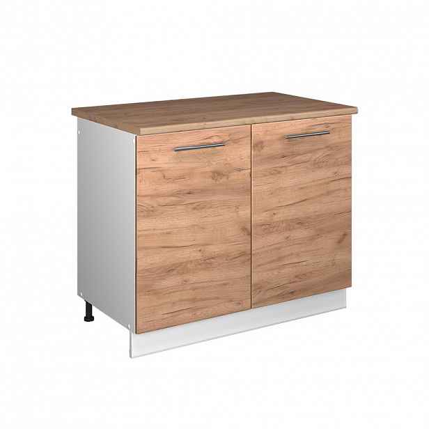 Vicco SKŘÍŇKA POD DŘEZ Fame-Line, Zlatý mocný dub/Bílá, 100 cm, PD Dub