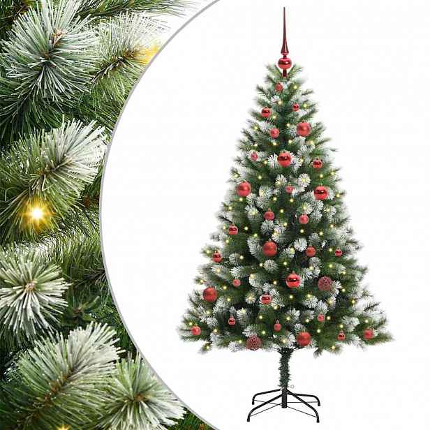 vidaXL Umělý vánoční stromeček s umělým sněhem 150 LED Teplá bílá