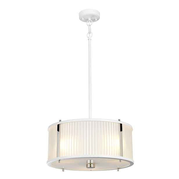 Závěsná lampa Elstead Corona 3xE27 60W bílá/stříbrná IP20