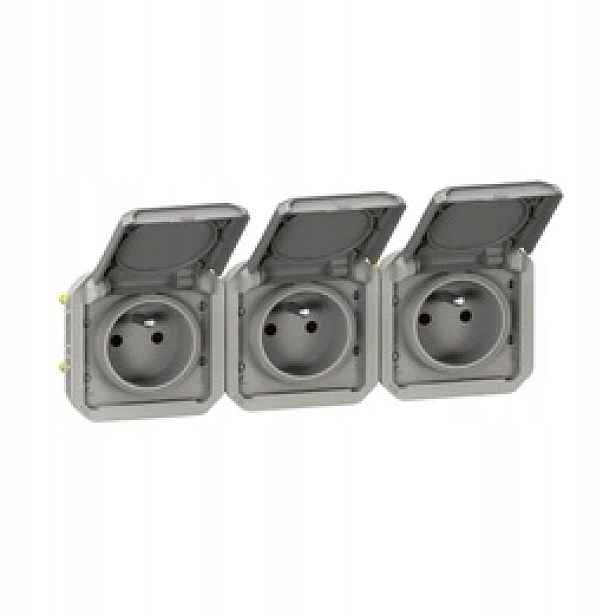 Nové Plexo Horizontální zásuvka, mechanismus 16A-250V~ šedá Legrand 069564L