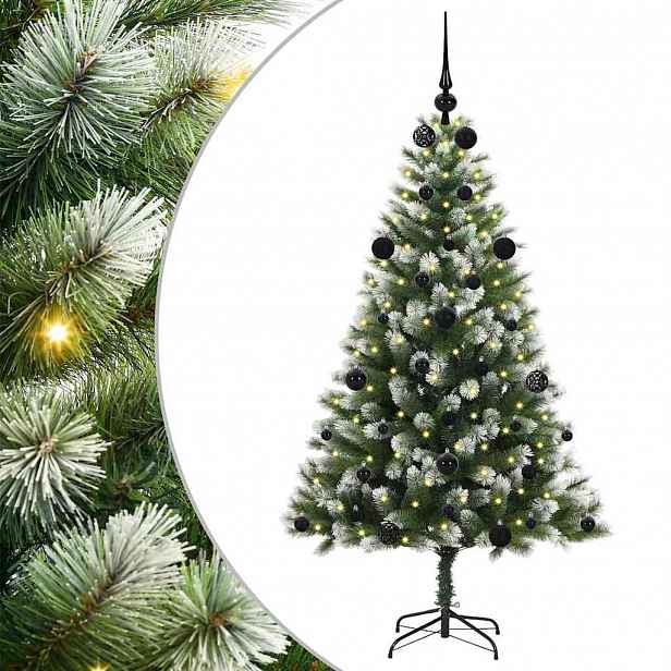 vidaXL Umělý vánoční stromeček s umělým sněhem 150 LED Teplá bílá