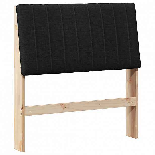 vidaXL Čalouněné čelo postele Černá 90 cm Masivní borové dřevo