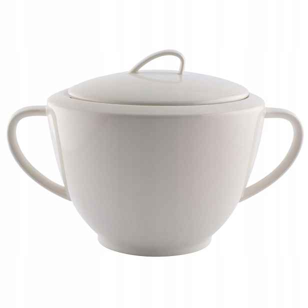 Moderní porcelánová polévková váza s víkem MariaPaula Nova Ecru 2,5 l