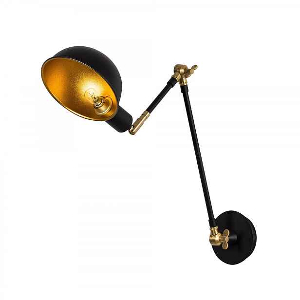 Opviq Nástěnná lampa Sivani černá/zlatá