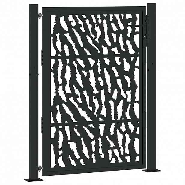 vidaXL Zahradní branka černá 100 x 125 cm ocelový design s kolejnicemi