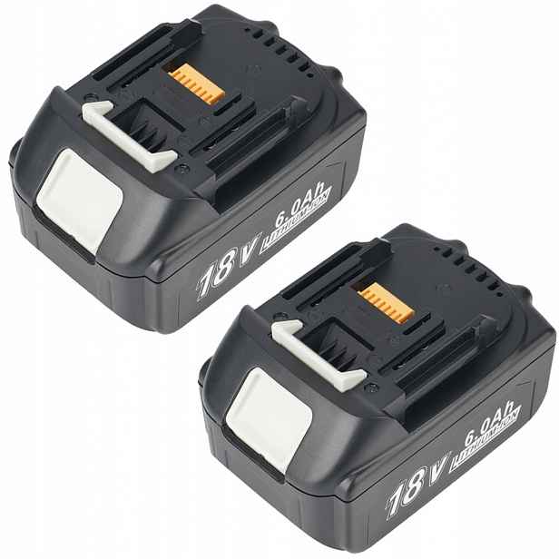 2 akumulátory 18 V 6000 mAh Náhradní baterie pro nabíječky a elektrické nářadí