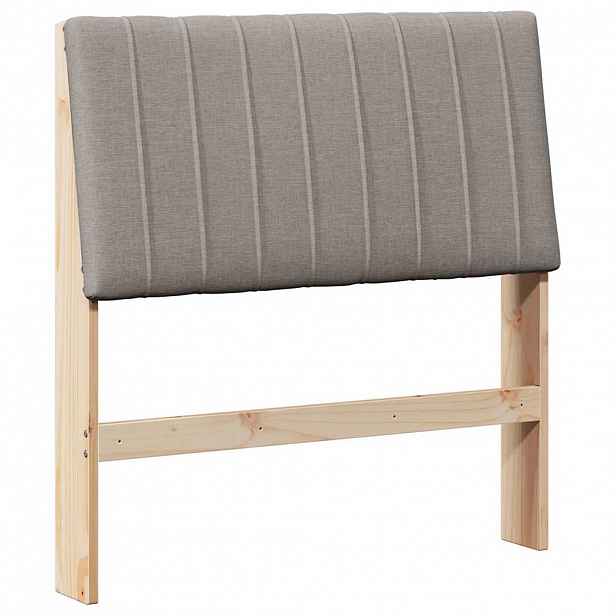 vidaXL Čalouněné čelo postele Taupe 90 cm Masivní borové dřevo