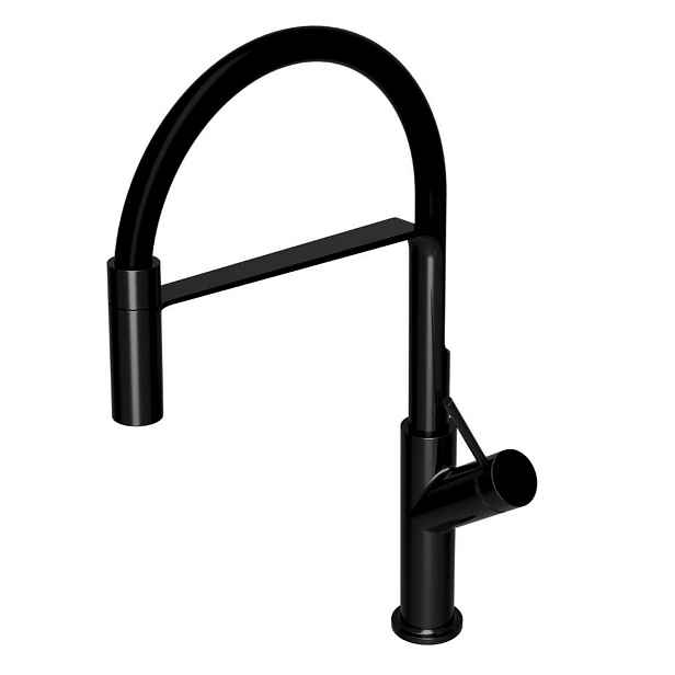 OMNIRES Vita - Dřezová baterie s flexibilním ramenem, černá VI6350BLBL