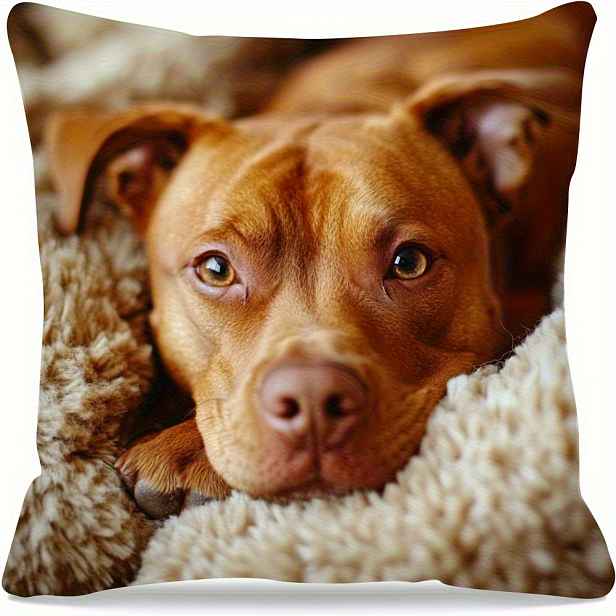 TEMU 1ks Pohodlná Piet Dog Pattern Vložka 45.72 x 45.72cm - Měkká a hladká polyesterová fleece tkanina, jednosměrný tiskový , bez vložky, lze prát v