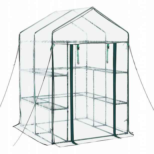 Vodotěsný zahradní skleník tunel 10 polic 137 x 137 x 196 cm Pvc zámek