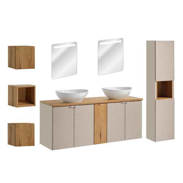 Petits-meubles KOUPELNOVÝ NÁBYTEK 140cm Manoa 2er-Set Kašmír - dřevo