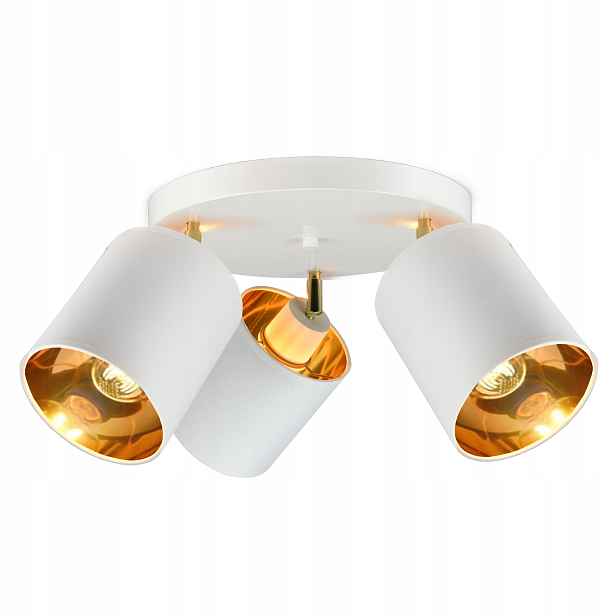 Lampa Stropní Svítidlo Pohyblivý lustr Stínidla Bílá Zlatá