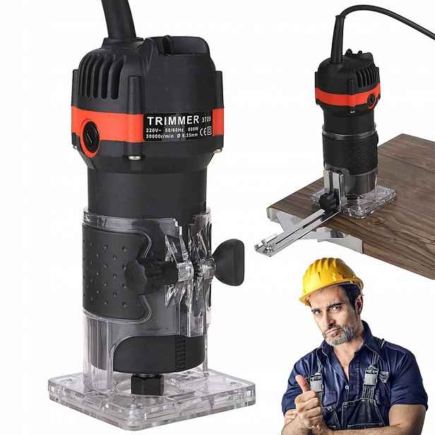 Elektrická frézka 800 W 6.35 mm – sada s 15 frézami pro opracování dřeva