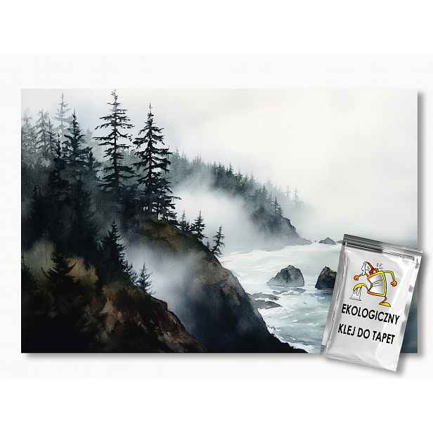 Fototapeta Flizelina Krajina Hory Skály Stromy Moře Mlha 368x254 130g