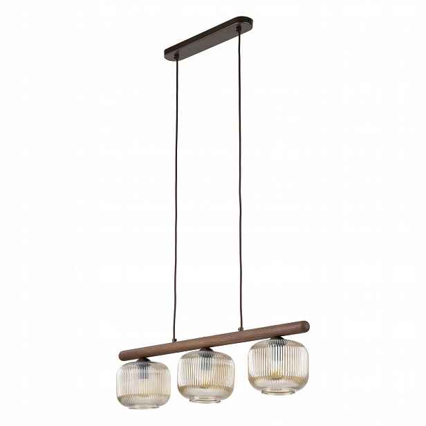 Lustr Stropní Svítidlo Závěsná lampa Koňaková E14 Dřevěná Elegantní Tk Lighting