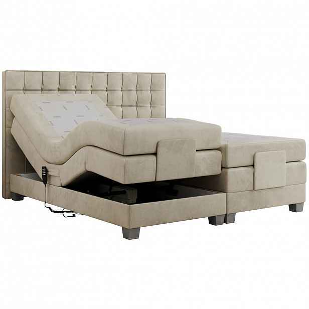 MKS POSTEL BOXSPRING ELEKTRO 180/200 - Béžová Samet - H3