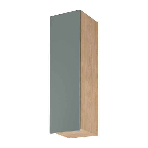 Vysoká horní kuchyňská skříňka SALERNO - šířka 30 cm, dub / zelená, levé provedení