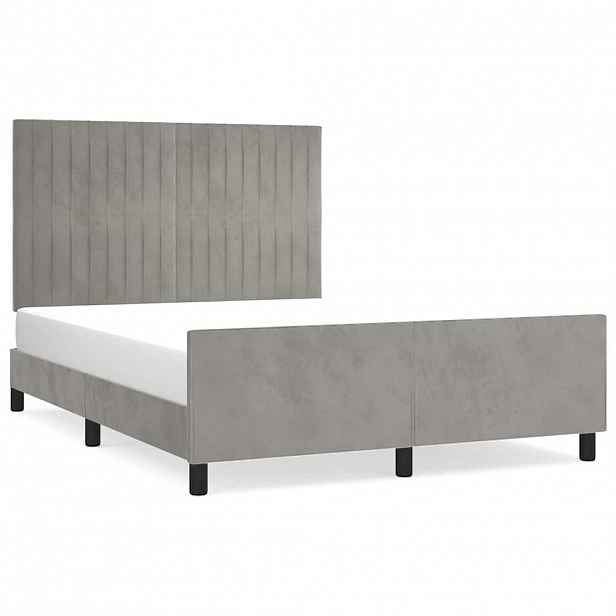 vidaXL Rám postele bez matrace světle šedý 140 x 190 cm samet