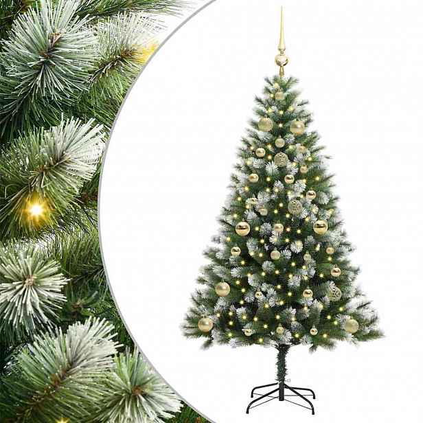 vidaXL Umělý vánoční stromeček s umělým sněhem 150 LED Teplá bílá