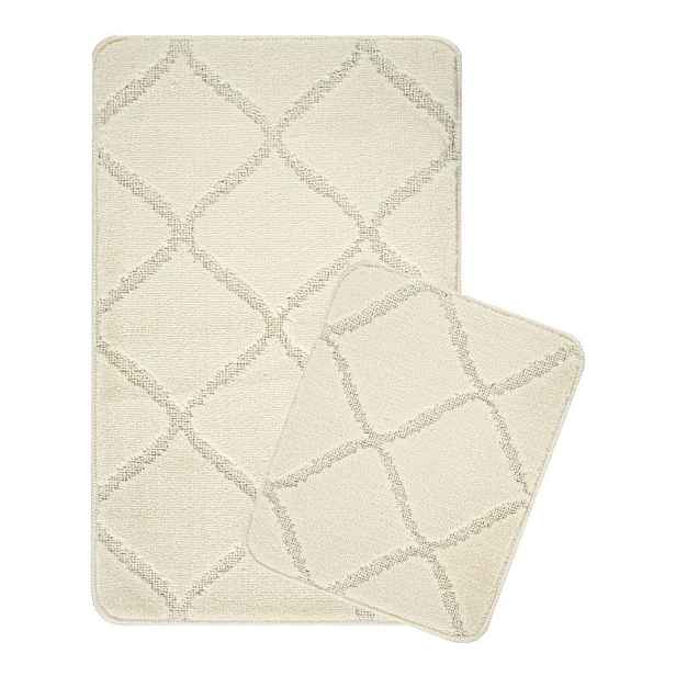 Krémové koupelnové předložky v sadě 2 ks 50x80 cm Cizgili – Foutastic