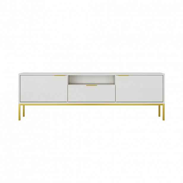 RAUMHIRSCH FURNITURE NÍZKÁ SKŘÍŇKA Austin II bílá, zlatá 33/56,4/175 cm