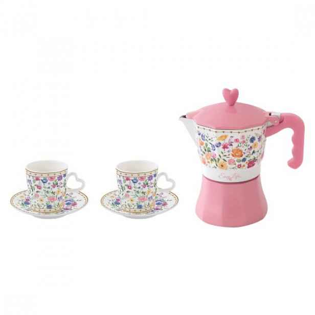 Sada 2 šálků na kávu, porcelán, 100 ml a moka espresso, "Mon Amour" -
