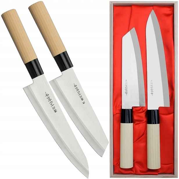 Satake Megumi 420J2 Japonská sada 2 nožů Bunka 17 cm a šéfkuchaře 21 cm