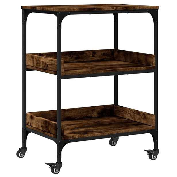 vidaXL Kuchyňský vozík kouřový dub 60x41x80,5 cm kompozitní dřevo