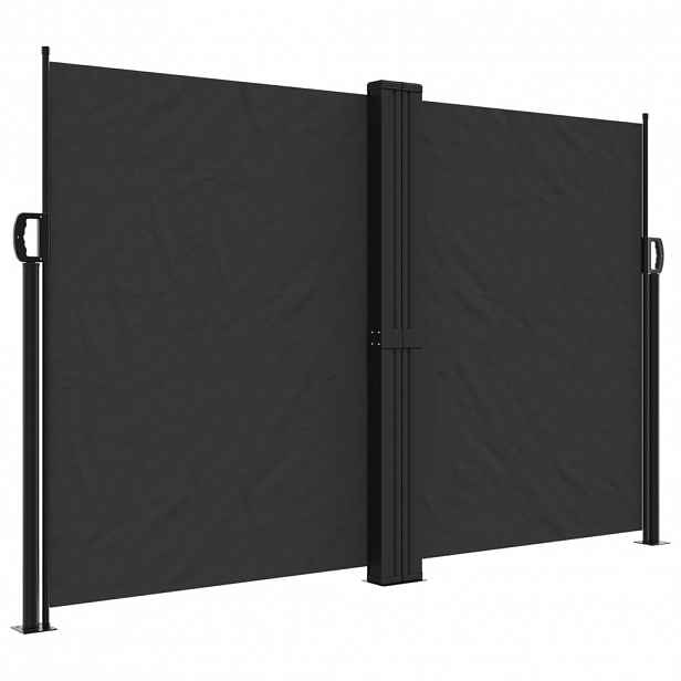 vidaXL Zatahovací boční markýza černá 160 x 1 000 cm