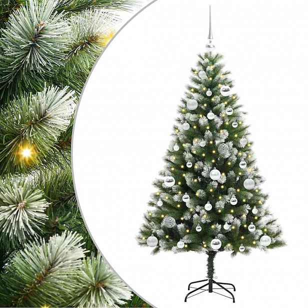 vidaXL Umělý vánoční stromeček s umělým sněhem 150 LED Teplá bílá