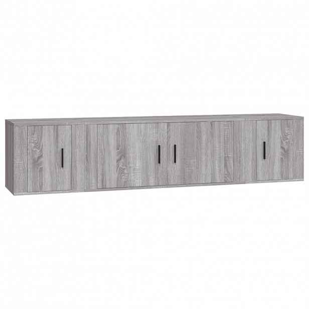 vidaXL 3dílný set TV skříněk šedý sonoma kompozitní dřevo