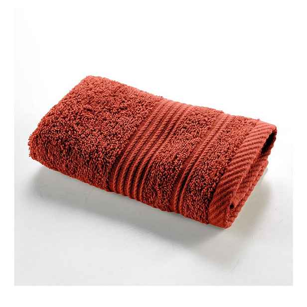 Froté bavlněný ručník v cihlové barvě 30x50 cm Tendresse – douceur d'intérieur