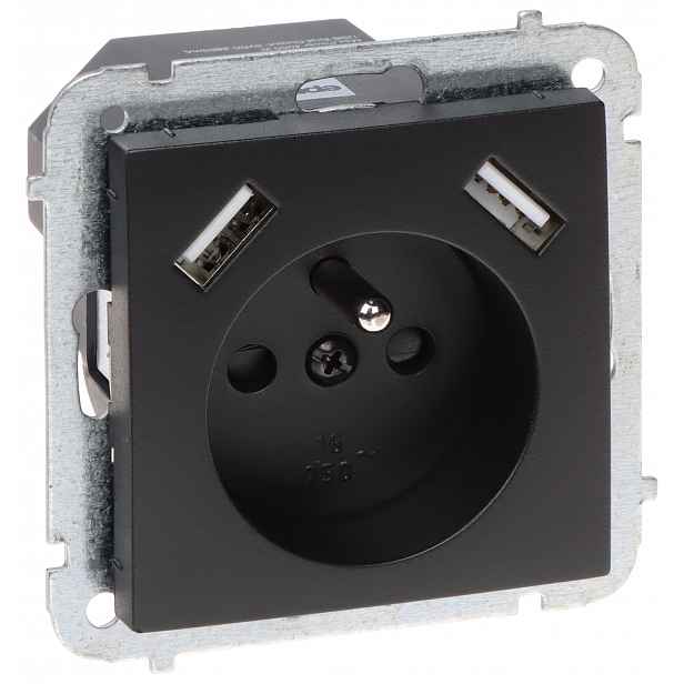Jednotlivá Zásuvka S Usb Napájecím Zdrojem SANTRA/4188-19/EPN 230V 16A Elektro-Pla
