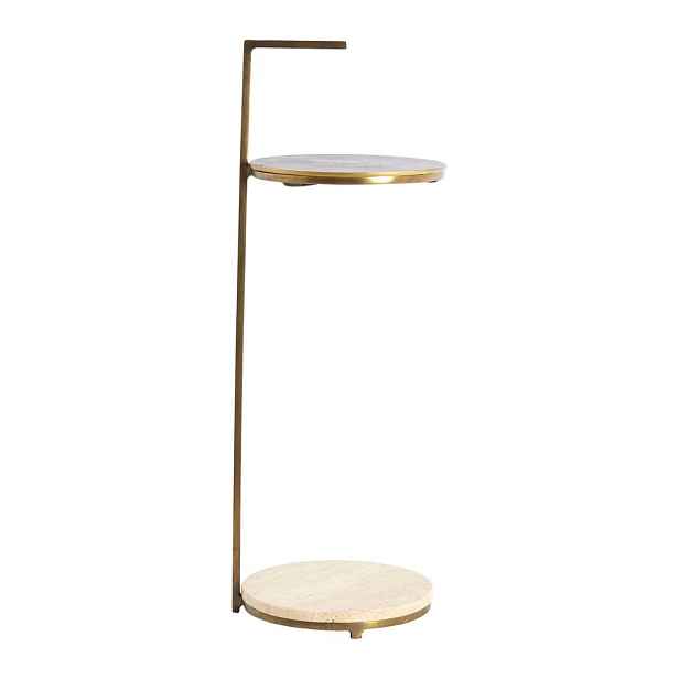 Kulatý odkládací stolek s deskou z kamene ø 26 cm Leda – Light & Living