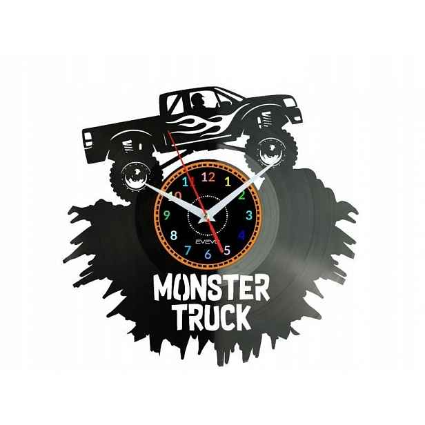 Monster Truck Nástěnné hodiny Vinylová deska Moderní dekorativní jako dárek