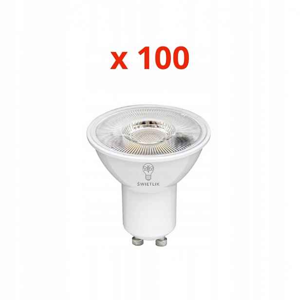 Sada 100 kusů Led žárovek GU10 6W Barva Bílá Teplá