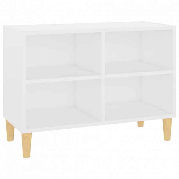vidaXL TV stolek nohy z masivního dřeva bílý 69,5 x 30 x 50 cm