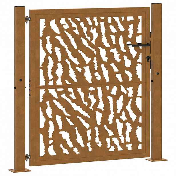 vidaXL Zahradní brána 100 x 100 cm odolná ocel s motivem stopy