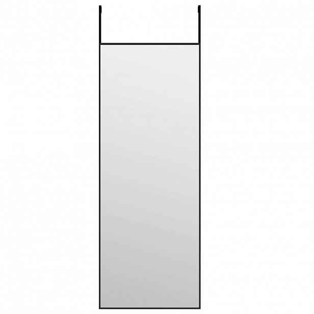 vidaXL Zrcadlo na dveře černé 30 x 80 cm sklo a hliník