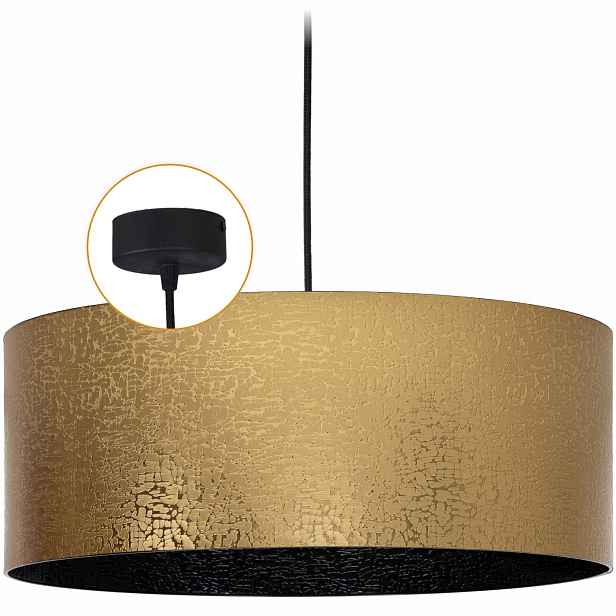 Závěsná lampa Cerlux Zlato Černá s stínidlem Vesta 50 cm Klosz 1x E27