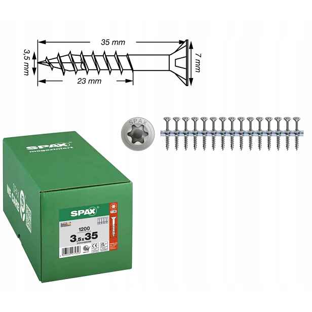 Univerzální šroub Wirox Spax na pásce 3,5 x 35 mm 1200 ks