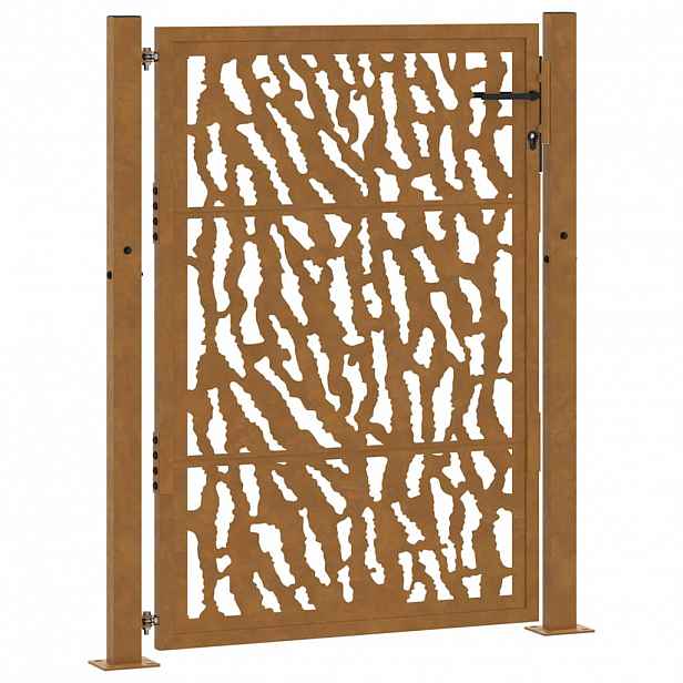 vidaXL Zahradní branka 100 x 125 cm odolná ocel s motivem stopy