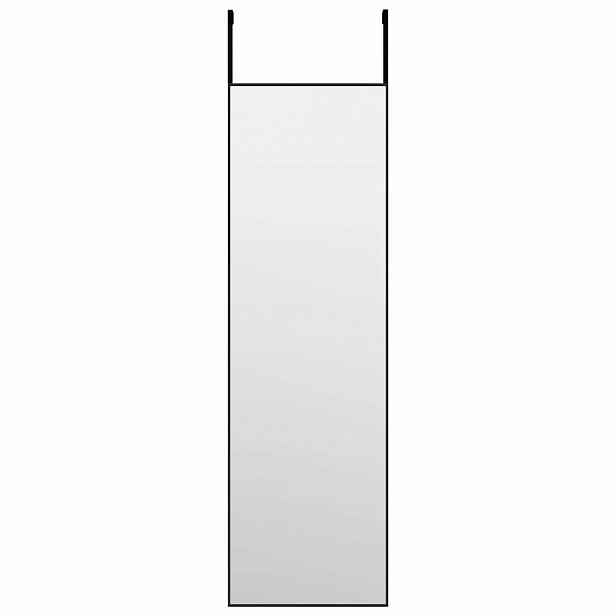 vidaXL Zrcadlo na dveře černé 30 x 100 cm sklo a hliník