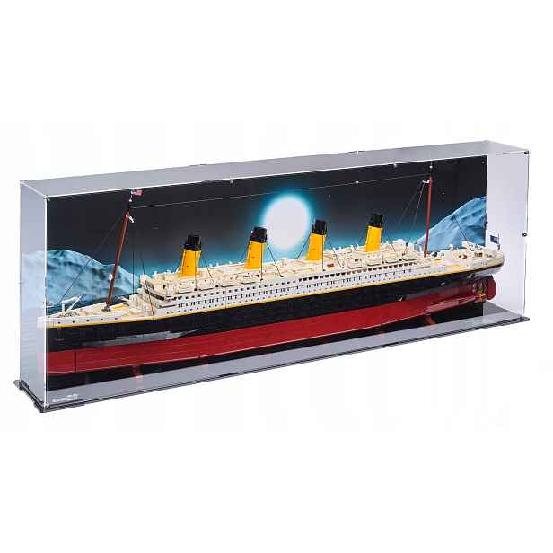 Vitrína L s pozadím Blacked Brick pro Lego 10294 Creator Expert Titanic