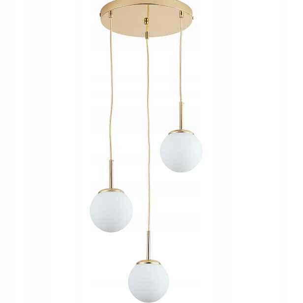 Závěsná Stropní Lampa Lustr Kule zlatá Moderní glamour